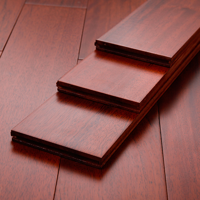 Pisos de madeira maciça de papel de alto custo Pisos de madeira natural Pometia Pisos internos T&G Click Lock